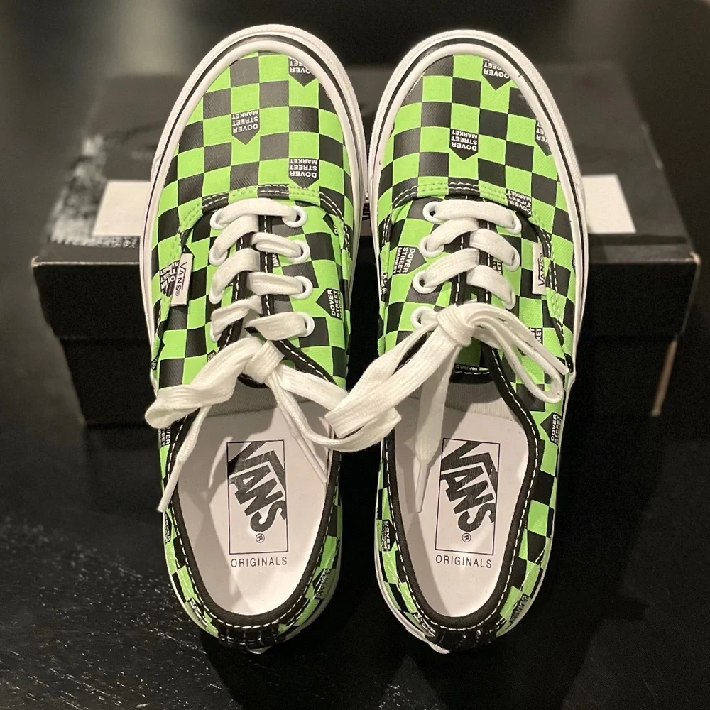 Vans x Dover Street Market OG Authentic LX DSM Checkerboard (Fluro Green) - Picture 6 of 13